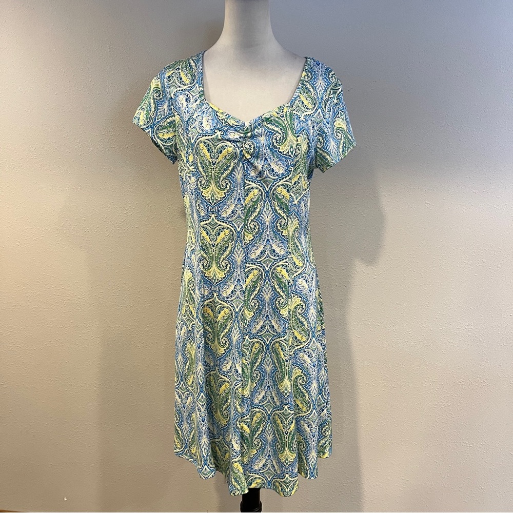 Sami & Jo short sleeves Paisley print stretchy mini Dress size large